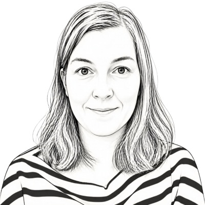 Porträt von Claudia Wollbrück, mit Bleistift gezeichnet